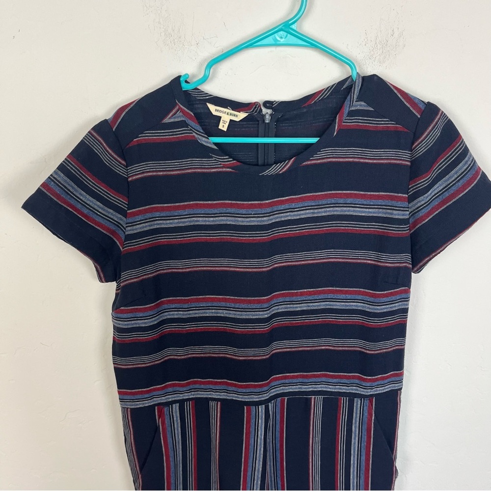 Bridge & Burn Stripe Scoop Neck Jumpsuit - Picture 2 of 10